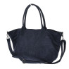 Torebka damska shopper worek zamszowa modna lekka torba L540 Granatowa