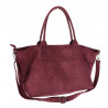Torebka damska shopper worek zamszowa modna lekka torba pasek L540 Bordowa