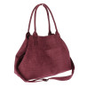 Torebka damska shopper worek zamszowa modna lekka torba pasek L540 Bordowa