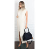 Torebka damska shopper worek zamszowa modna lekka torba L540 Granatowa