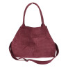 Torebka damska shopper worek zamszowa modna lekka torba pasek L540 Bordowa