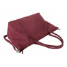 Torebka damska shopper worek zamszowa modna lekka torba pasek L540 Bordowa