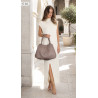 Torebka damska shopper worek zamszowa modna lekka torba L540 Beżowa Mud