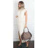 Torebka damska shopper worek zamszowa modna lekka torba L540 Beżowa Mud