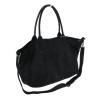 Torebka damska shopper worek zamszowa modna lekka torba pasek L540 Czarna