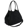 Torebka damska shopper worek zamszowa modna lekka torba pasek L540 Czarna