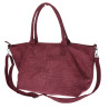 Torebka damska shopper worek zamszowa modna lekka torba pasek L540 Bordowa