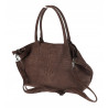 Torebka damska shopper worek zamszowa modna lekka torba L540 Czekoladowa