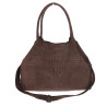 Torebka damska shopper worek zamszowa modna lekka torba L540 Czekoladowa