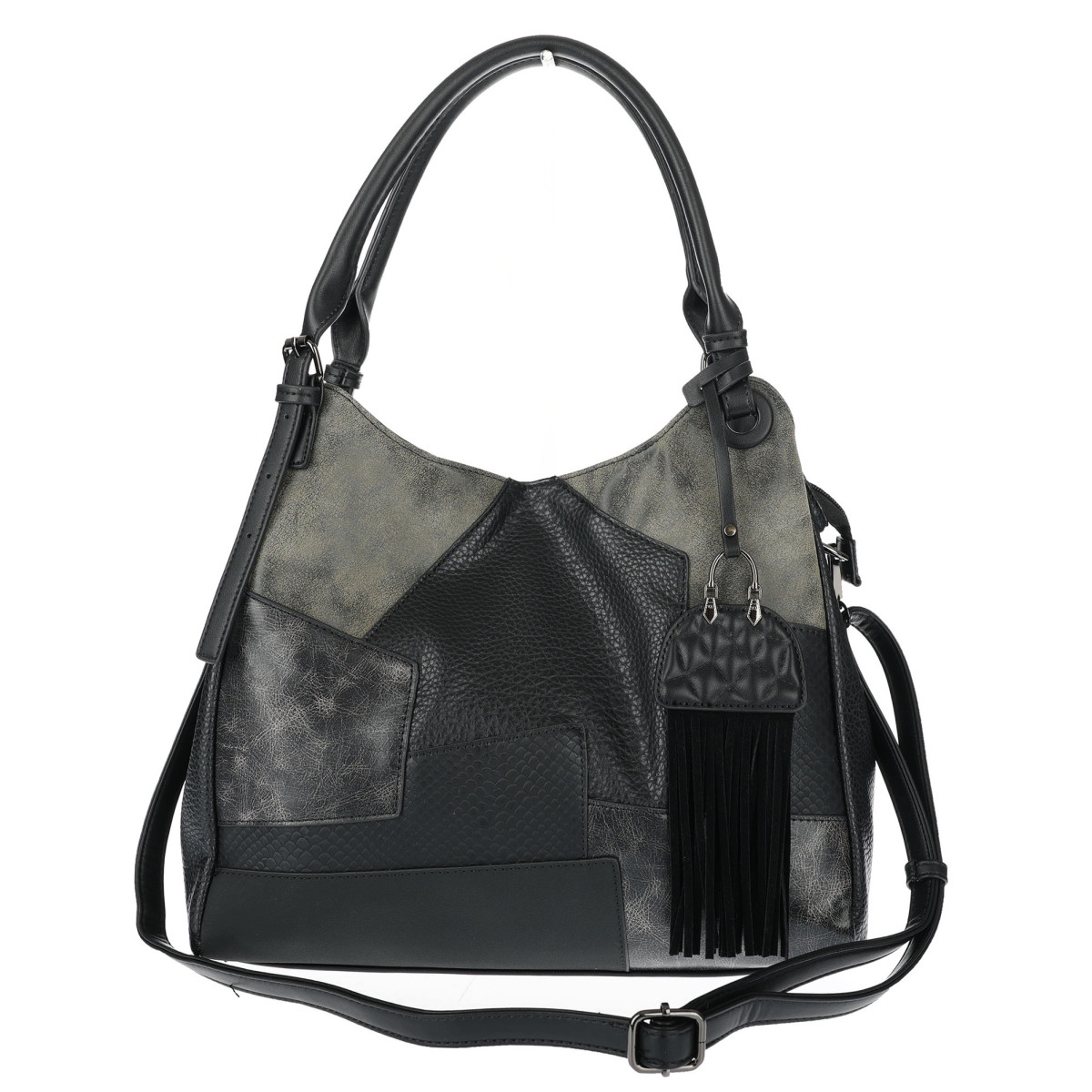 Torebka damska shopper pojemna elegancka modna torba do pracy MC809 Czarna