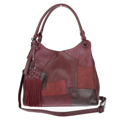 Torebka damska shopper pojemna elegancka modna torba do pracy MC809 Bordowa