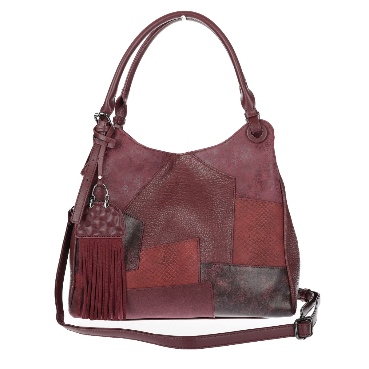 Torebka damska shopper pojemna elegancka modna torba do pracy MC809 Bordowa