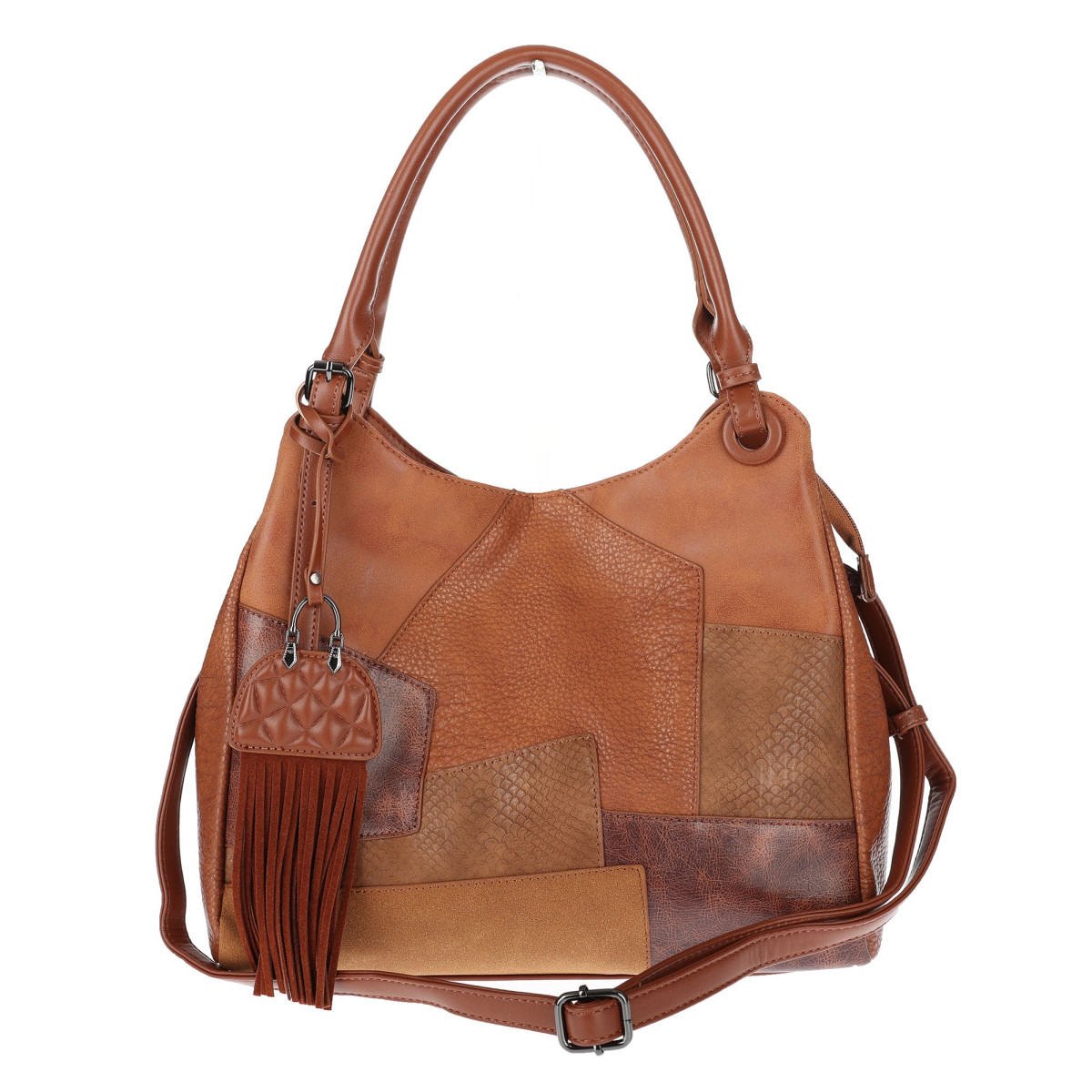Torebka damska shopper A4 pojemna elegancka torba do pracy MC809 Brązowa
