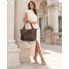 Torebka damska shopper pojemna elegancka torba do pracy MC809 Czekoladowa