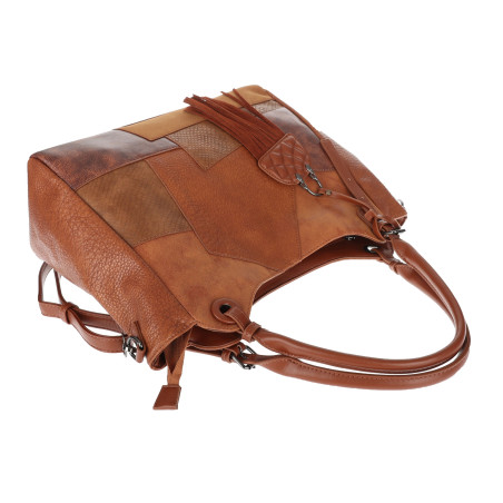 Torebka damska shopper A4 pojemna elegancka torba do pracy MC809 Brązowa