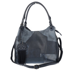 Torebka damska shopper A4 pojemna elegancka torba do pracy MC809 Granatowa