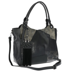 Torebka damska shopper pojemna elegancka modna torba do pracy MC809 Czarna