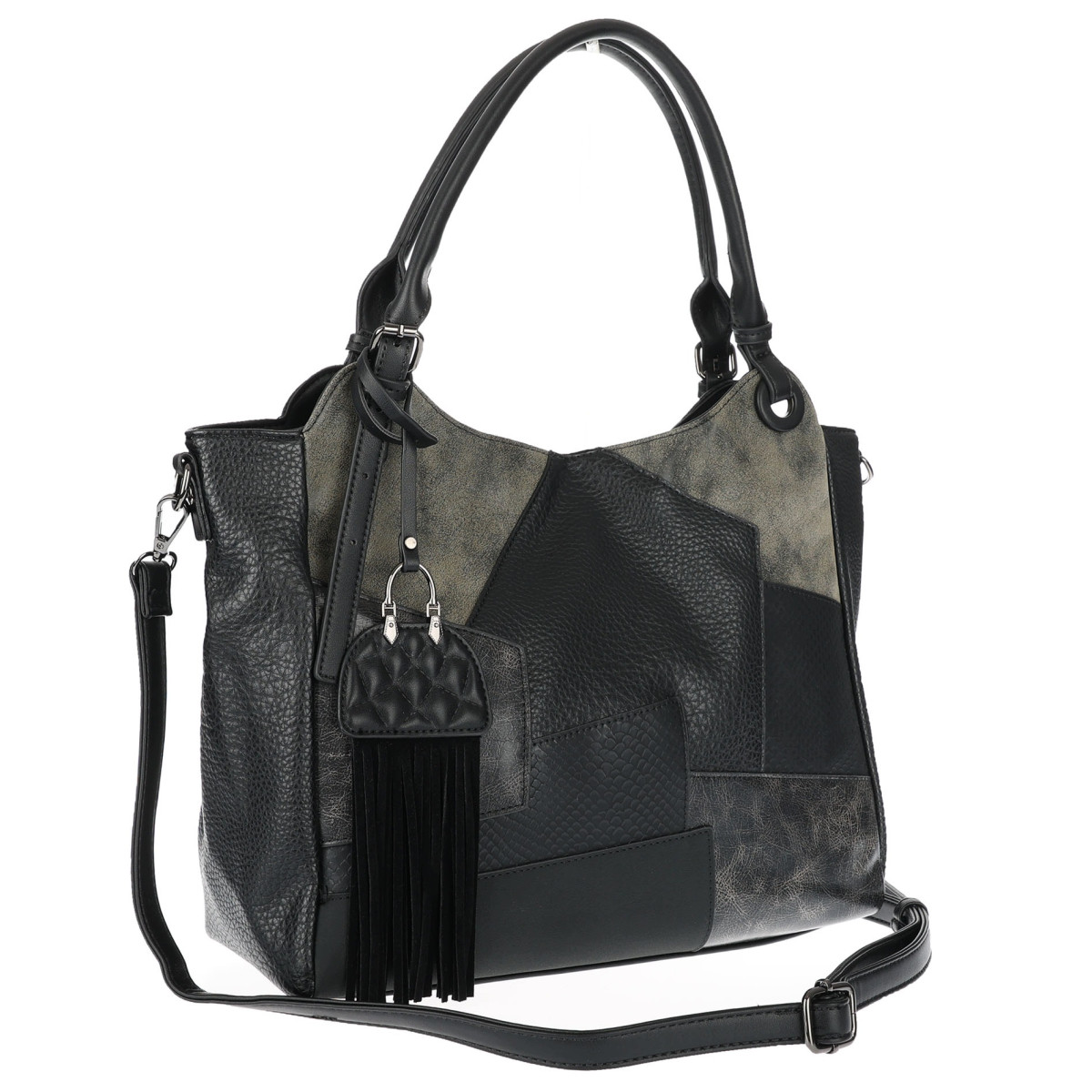 Torebka damska shopper pojemna elegancka modna torba do pracy MC809 Czarna