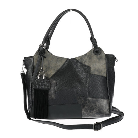Torebka damska shopper pojemna elegancka modna torba do pracy MC809 Czarna