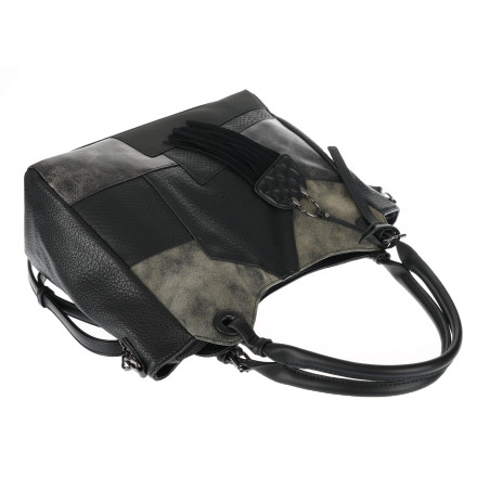 Torebka damska shopper pojemna elegancka modna torba do pracy MC809 Czarna