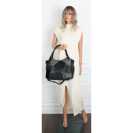 Torebka damska shopper pojemna elegancka modna torba do pracy MC809 Czarna