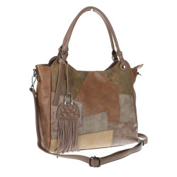 Torebka damska shopper pojemna elegancka modna torba do pracy MC809 Beżowa