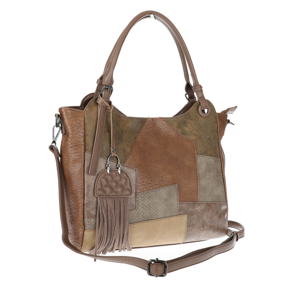 Torebka damska shopper pojemna elegancka modna torba do pracy MC809 Beżowa