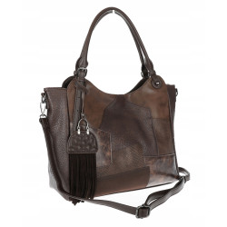 Torebka damska shopper pojemna elegancka torba do pracy MC809 Czekoladowa