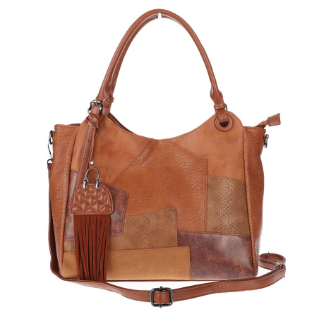 Torebka damska shopper A4 pojemna elegancka torba do pracy MC809 Brązowa