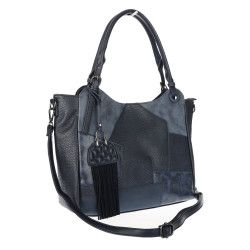 Torebka damska shopper A4 pojemna elegancka torba do pracy MC809 Granatowa