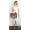 Torebka damska shopper pojemna elegancka modna torba do pracy MC809 Beżowa