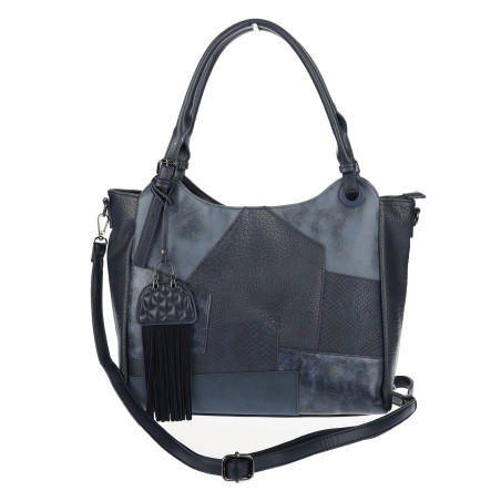Torebka damska shopper A4 pojemna elegancka torba do pracy MC809 Granatowa
