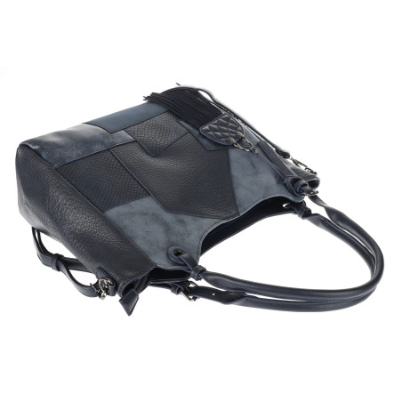 Torebka damska shopper A4 pojemna elegancka torba do pracy MC809 Granatowa