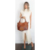 Torebka damska shopper A4 pojemna elegancka torba do pracy MC809 Brązowa