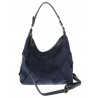Torebka damska shopper worek zamszowa pleciona lekka torba TB49 Granatowa