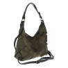 Torebka damska shopper worek zamszowa pleciona lekka torba TB49 Zielona