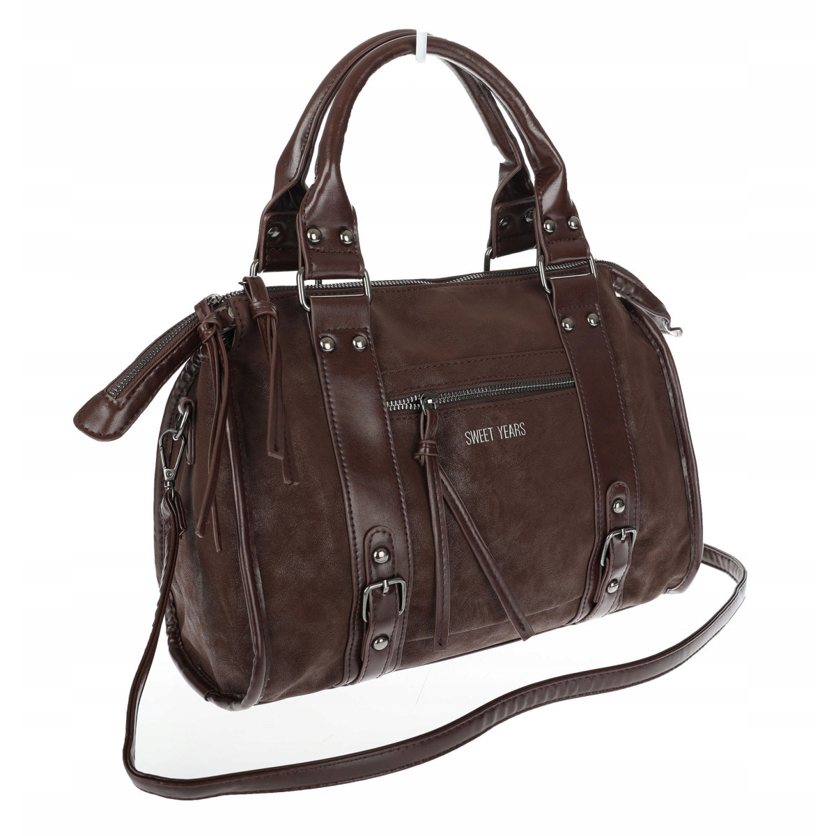 Torebka damska shopper kuferek elegancka torba do pracy WS518 Czekoladowa