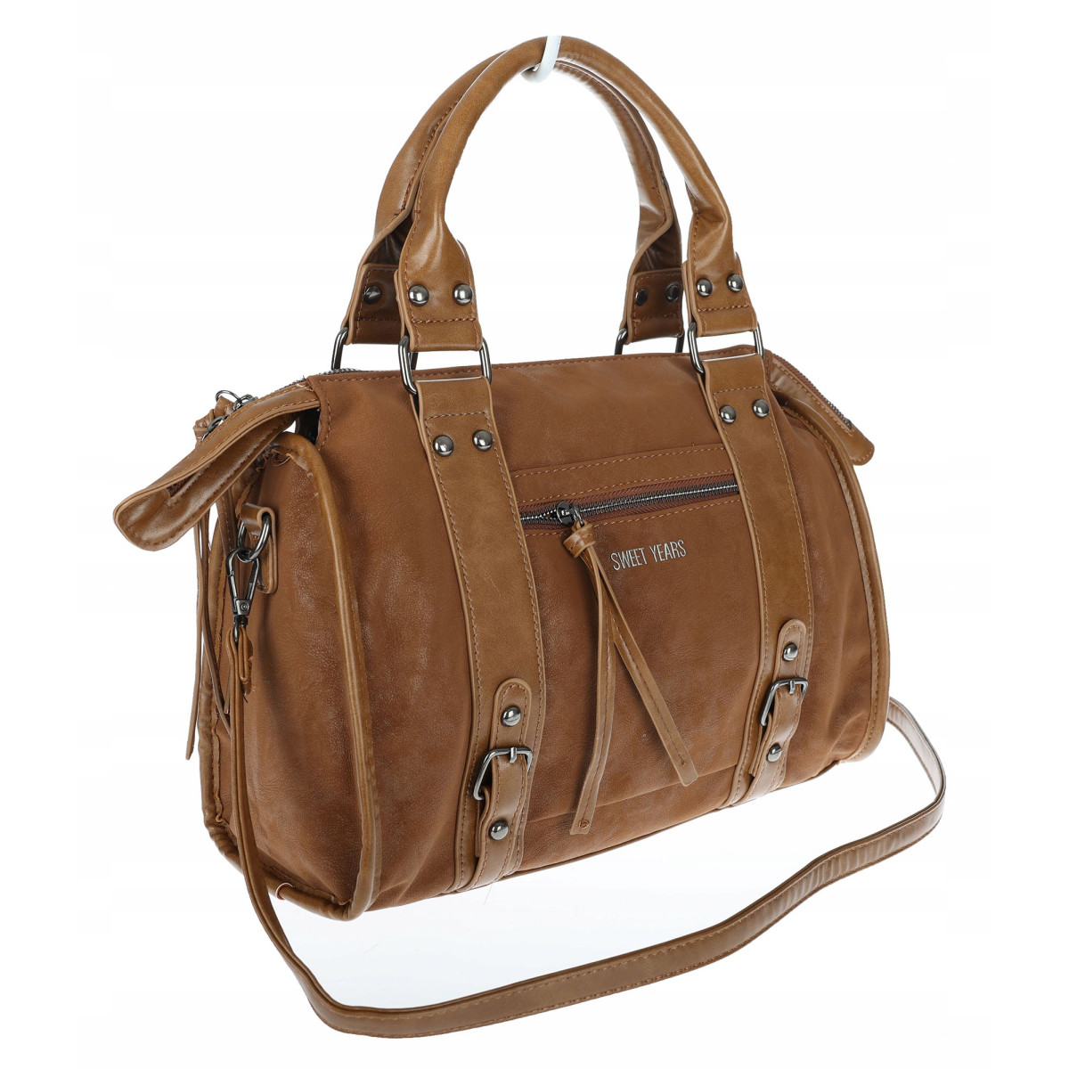 Torebka damska shopper kuferek modna torba do pracy szkoły WS518 Brązowa
