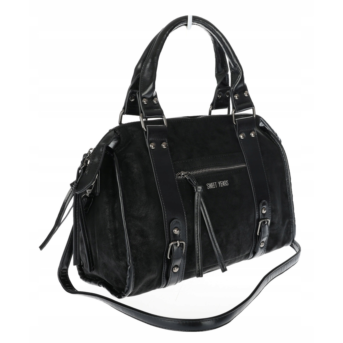 Torebka damska shopper kuferek modna torba do pracy szkoły WS518 Czarna