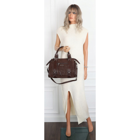 Torebka damska shopper kuferek elegancka torba do pracy WS518 Czekoladowa