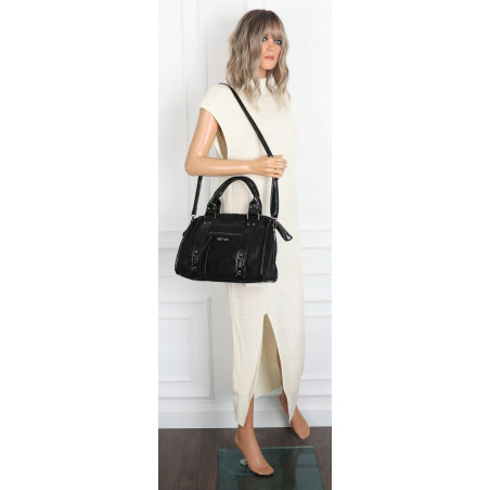Torebka damska shopper kuferek modna torba do pracy szkoły WS518 Czarna