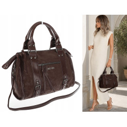 Torebka damska shopper kuferek elegancka torba do pracy WS518 Czekoladowa