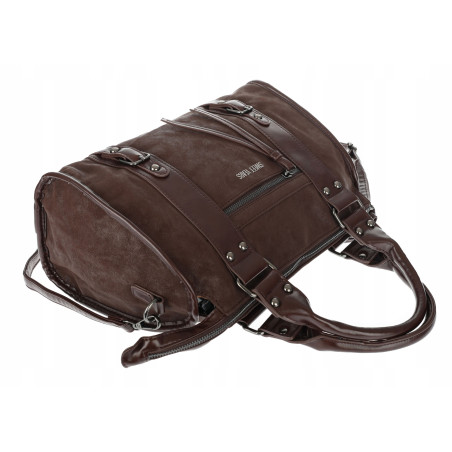 Torebka damska shopper kuferek elegancka torba do pracy WS518 Czekoladowa