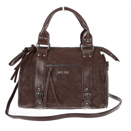 Torebka damska shopper kuferek elegancka torba do pracy WS518 Czekoladowa