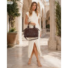 Torebka damska shopper kuferek elegancka torba do pracy WS518 Czekoladowa