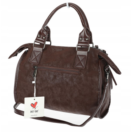 Torebka damska shopper kuferek elegancka torba do pracy WS518 Czekoladowa