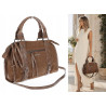 Torebka damska shopper kuferek modna torba do pracy szkoły WS518 Brązowa