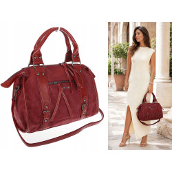 Torebka damska shopper kuferek modna torba do pracy szkoły WS518 Czerwona