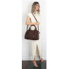 Torebka damska shopper kuferek elegancka torba do pracy WS518 Czekoladowa