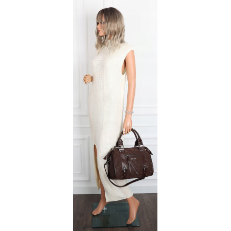 Torebka damska shopper kuferek elegancka torba do pracy WS518 Czekoladowa